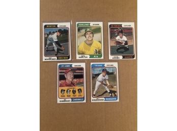 Lot Of (5) 1974 Topps Baseball Cards