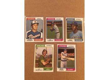 Lot Of (5) 1974 Topps Baseball Cards