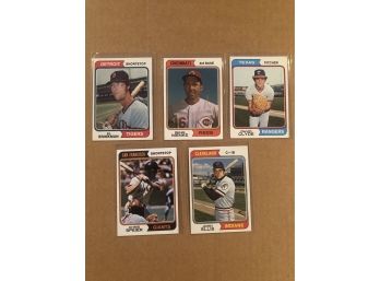 Lot Of (5) 1974 Topps Baseball Cards