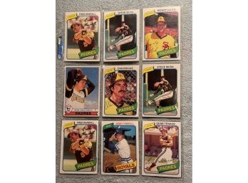 1980 Topps Assorted Baseball Cards - 18 Cards