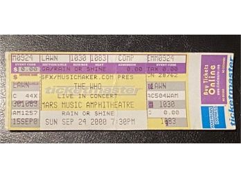 The Who Concert Ticket September 24, 2000