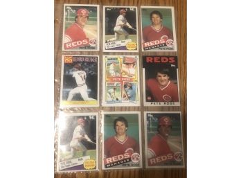 Lot Of (9) Pete Rose Cards! Very Nice Shape!