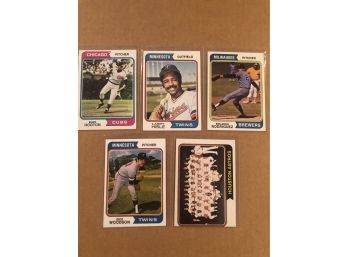 Lot Of (5) 1974 Topps Baseball Cards