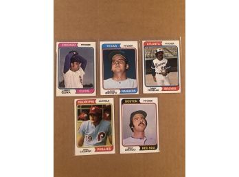 Lot Of (5) 1974 Topps Baseball Cards