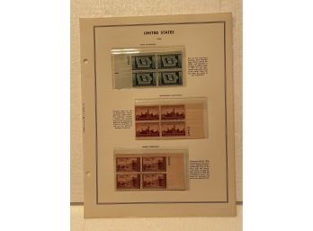 United States 1946 Stamp Blocks