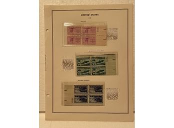 United States 1957 Stamp Blocks