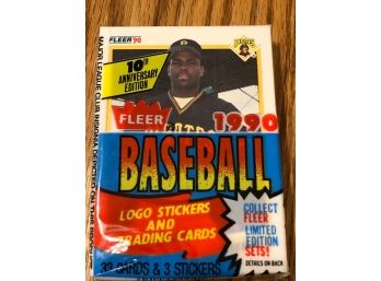 1990 Fleer Unopened Cello Baseball Pack