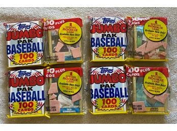 1987 Topps Baseball Jumbo Pack Lot Of 4. RARE!!