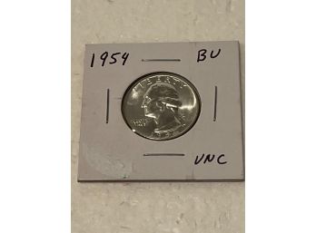 1954 Quarter BU Uncirculated Mint State 90 Silver 25c US Coin