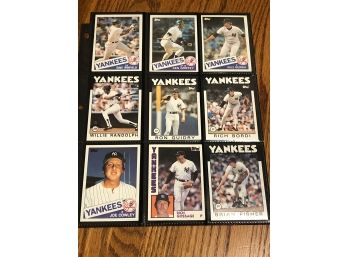 Lot Of (18) Assorted 1980s NY Yankees Baseball Cards