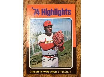 1975 Topps Mini Bob Gibson Highlight Card