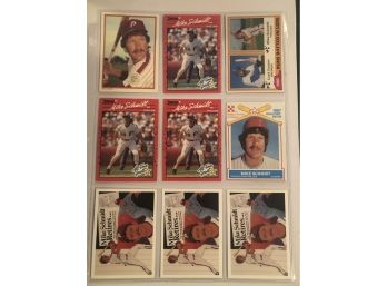 Mike Schmidt Lot Of (9) Baseball Cards