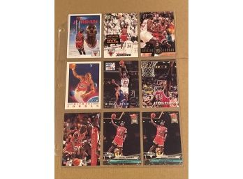 Michael Jordan Assorted Years And Brands - 9 Card Lot