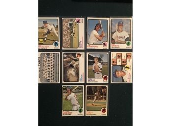 1973 Topps Lot Of (10) Baseball Cards