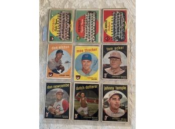 1959 Topps Baseball Card Lot Of 13