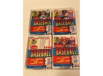 1990 Fleer Cello Pack Unopened - 4 Packs