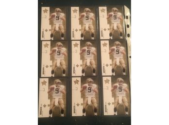 Lot Of 9 Drew Brees Football Cards