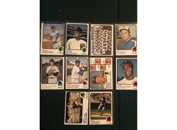 1973 Topps Lot Of (10) Baseball Cards