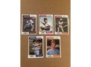 Lot Of (5) 1974 Topps Baseball Cards