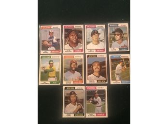 1974 Topps Lot Of (10) Baseball Cards