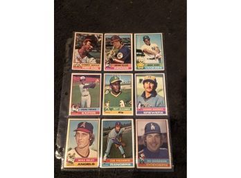 1976 Topps Lot Of (18) Near Mint Baseball Cards