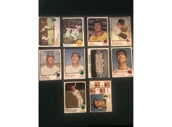 1973 Topps Lot Of (10) Baseball Cards