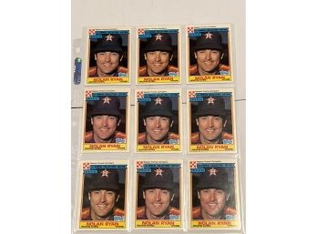 Nolan Ryan  Lot Of 9 Cards