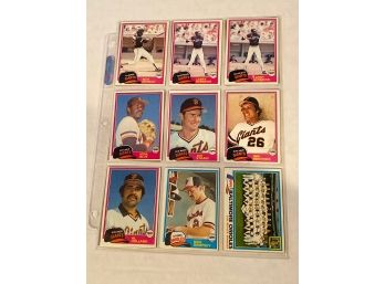 Lot Of (18) 1981 Topps Baseball Cards