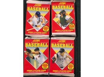 Lot Of (4) Unopened Score Series 2 Baseball Card Packs