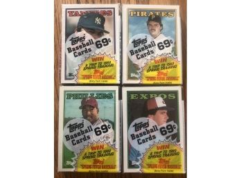 1988 Topps Cello Pack Lot Of 4