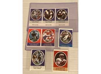 1972 Sunoco NFL Action Player Stamps Lot Of 8