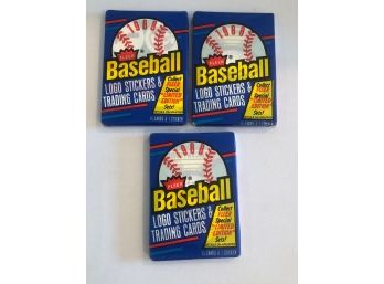 1988 Fleer Wax Packs Lot Of 3