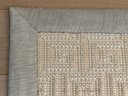Custom Rug - Cream Wool, Sisal, Tencel Bound With Silver Metallic Border - Purchased For $8,930.00