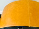 Custom Saddle Colored Leather Round Ottoman