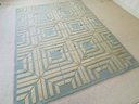 ABC Carpet Area Rug - Aqua And Cream 8' By 10'
