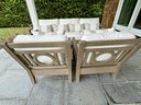 Restoration Hardware Leagrave Outdoor Living Room - Two Armchairs With Sofa And Pillows