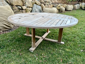 Round Gloster Teak Dining Table - Shows Signs Of Use