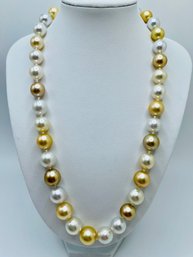 10-13mm Multi Color Cultured Kasumiga Pearl 14k Yellow Gold  18 Inch' Necklace