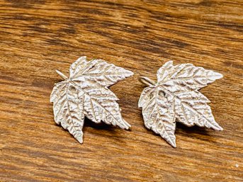 Silver Maple Leaf Earrings