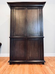 Pottery Barn Large Entertainment Or Clothing Armoire - Dark Wood