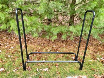 Painted Black Metal Wood Rack