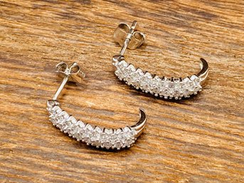 10k White Gold And Diamond Earrings