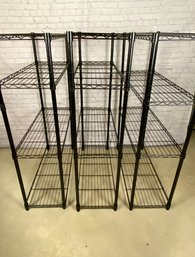 Set Of 3 Black Metro Shelving Units