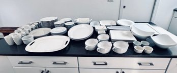 Large Collection Of White Dinnerware - Assorted Brands Including Ikea, McCoy, Cordon Blue