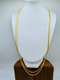 Pair Of 24 Inch 18k Yellow Gold Over Silver Adjustable Chains