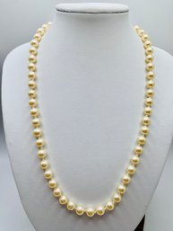 17 Inch Pearl Necklace With GP Fishhook Clasp