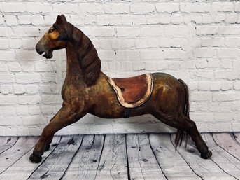 Antique Wooden Horse - Appears To Have Been Part Of A Rocking Horse