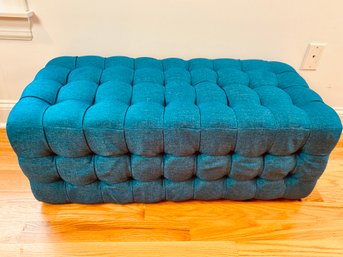 Hayneedle-West Blue Upholstered Tufted Bench