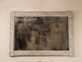 Large Mercury-Finish, Wood Frame Hanging Mirror