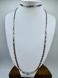 Matching 20 Inch Chain With 7 1/2  Inch Bracelet